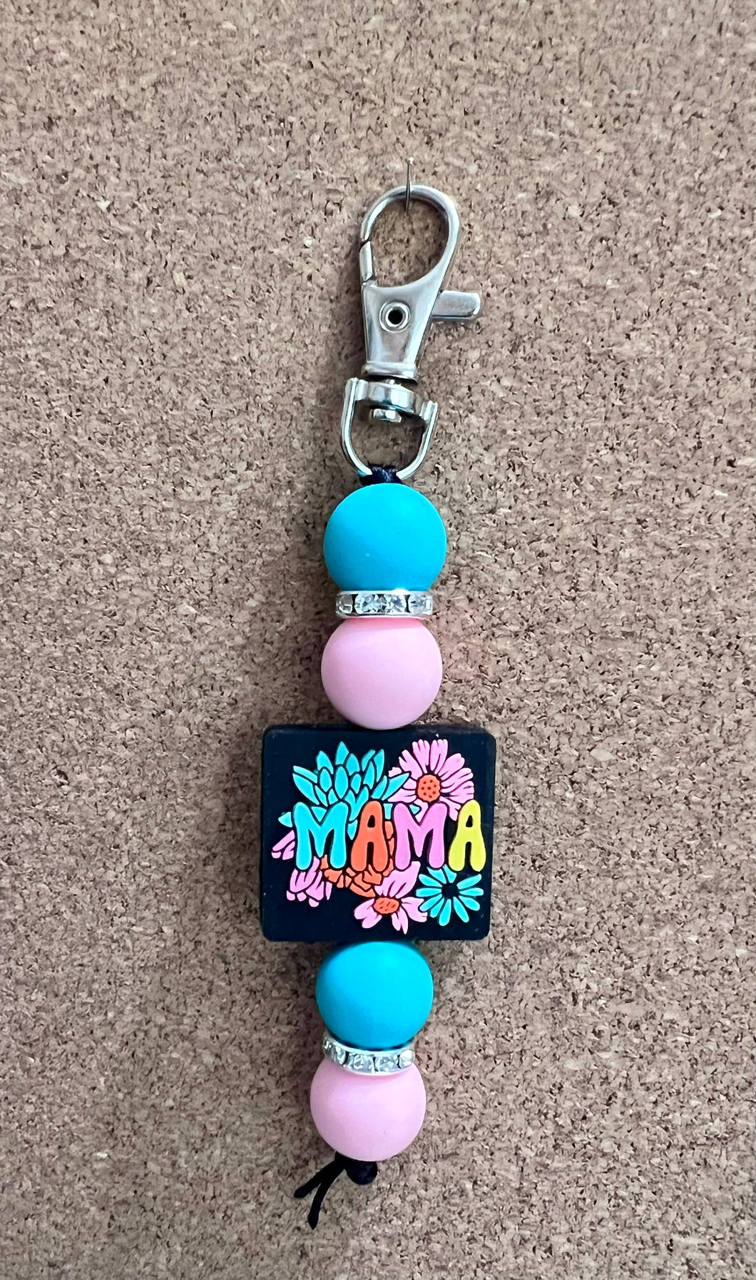 Mama beaded keychain