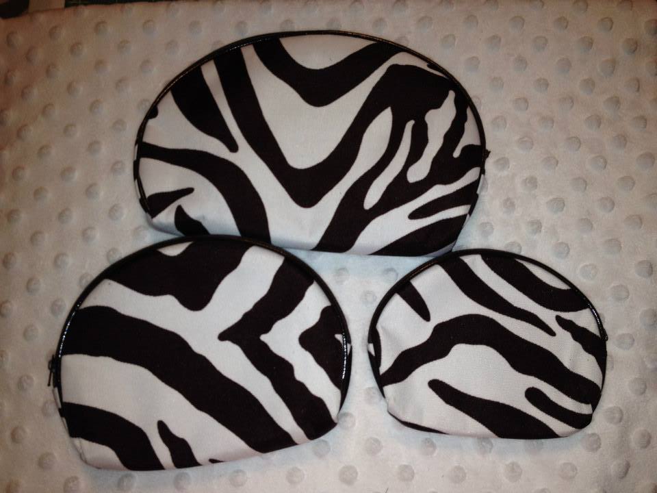 SET OF 3 ZEBRA MAKE UP BAGS