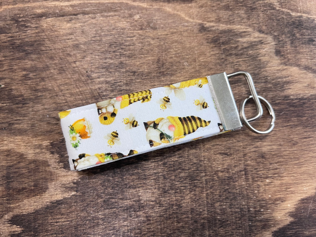 Gnome bumble bee key chain or wristlet