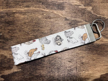 Load image into Gallery viewer, Chicken fabric key chain wristlet
