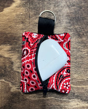 Load image into Gallery viewer, Red paisley bandana zipper pouch
