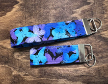 Load image into Gallery viewer, Butterfly Fabric key chain key fob wristlet
