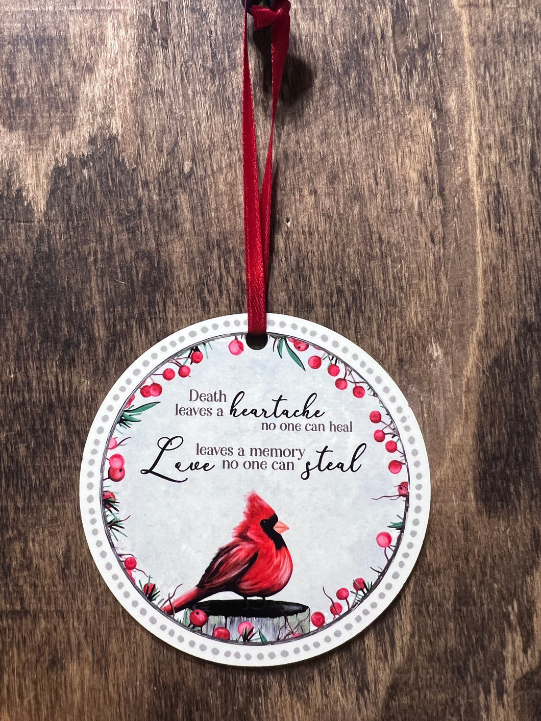 Cardinal Memorial Christmas Ornament