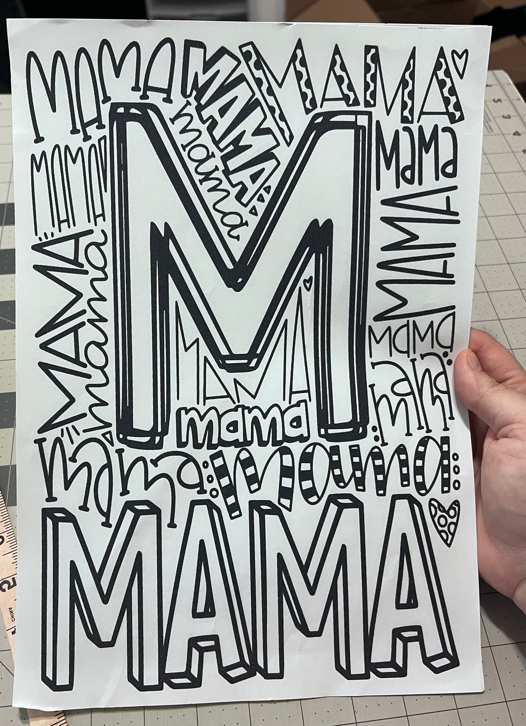 Mama block typeography