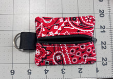 Load image into Gallery viewer, Red paisley bandana zipper pouch
