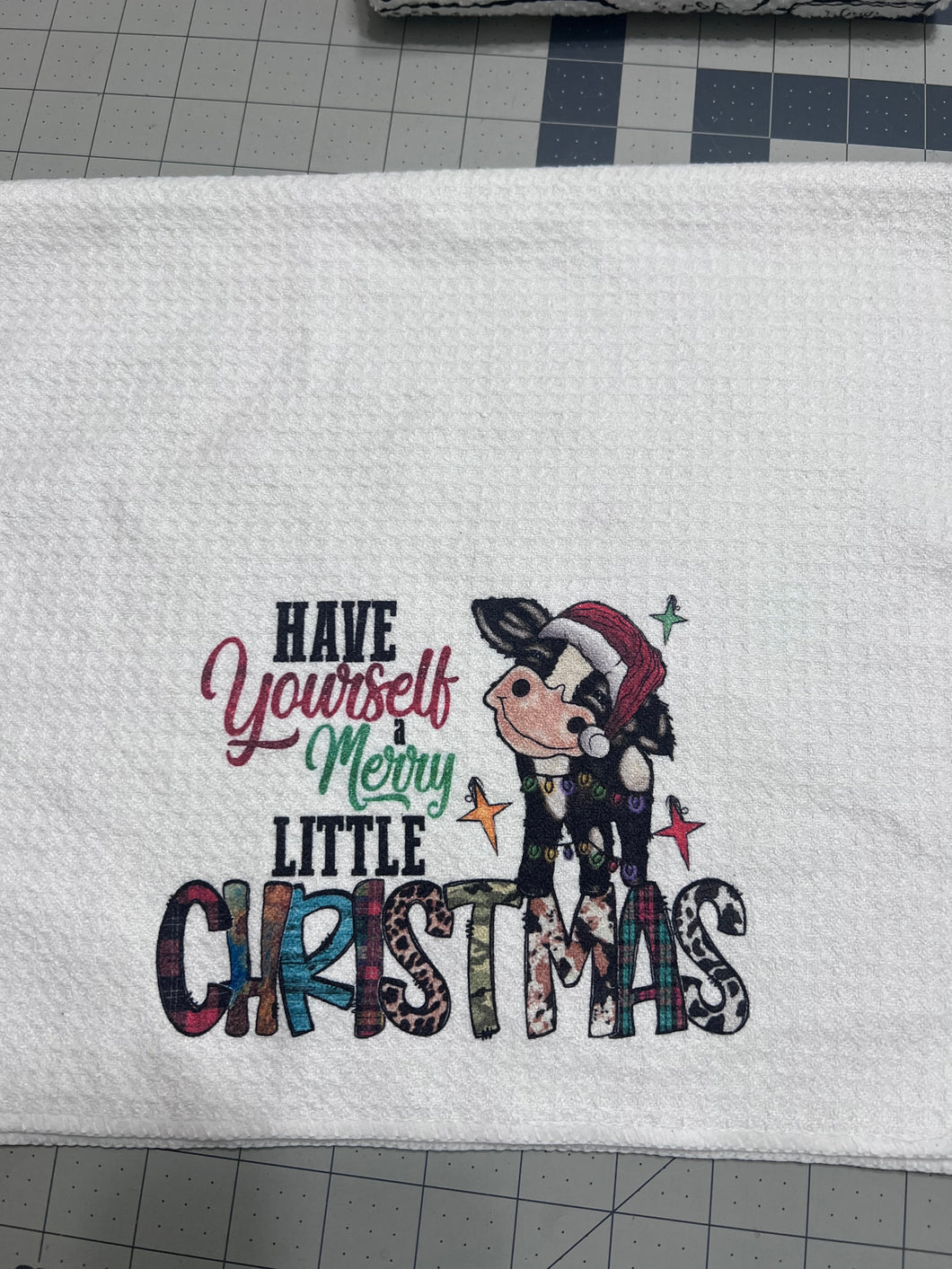 Cow Christmas Kitchen Towel