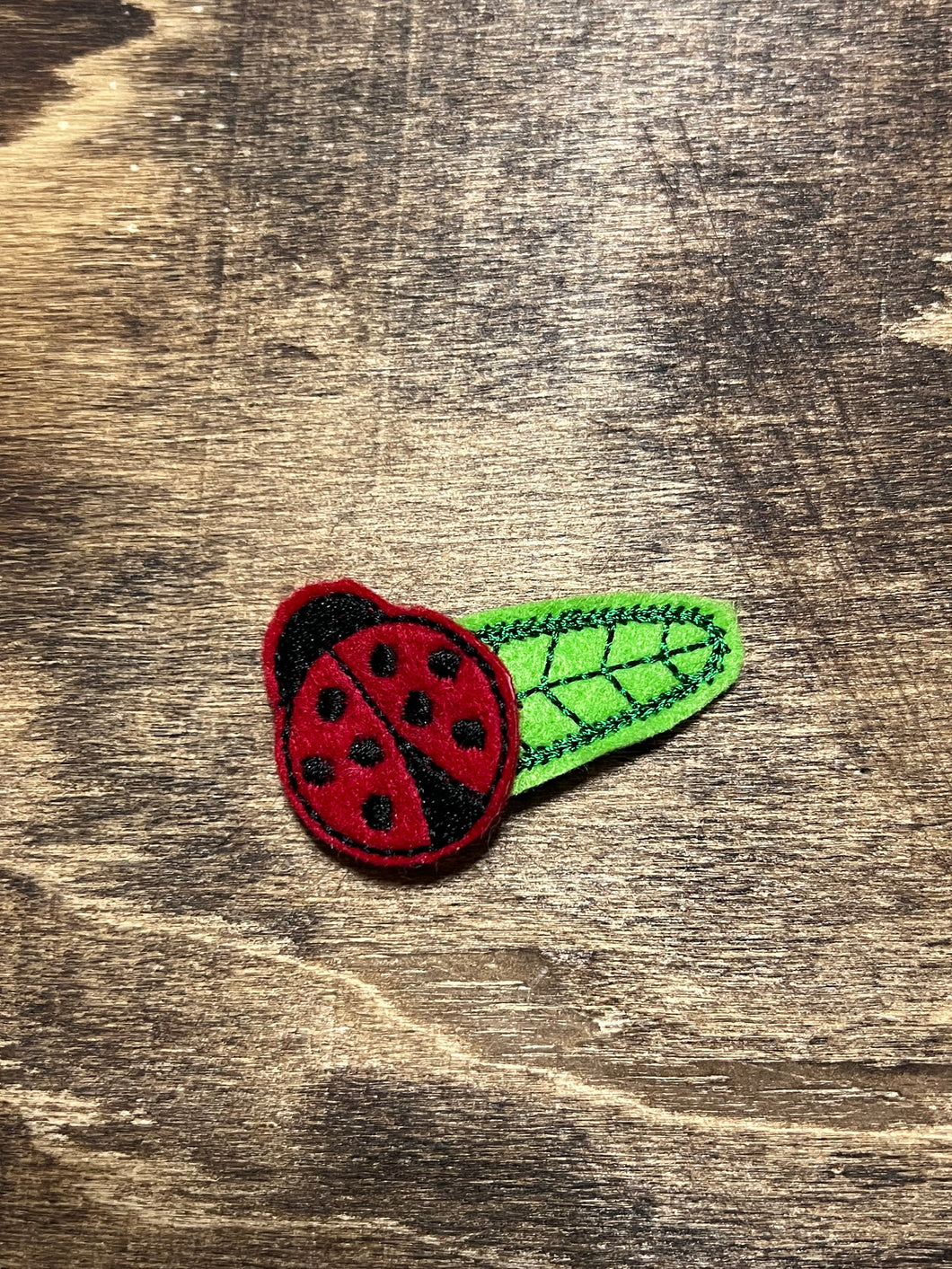 Ladybug felt hair clip