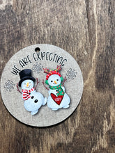 Load image into Gallery viewer, We are expecting snowman pregnancy announcement Christmas Ornament
