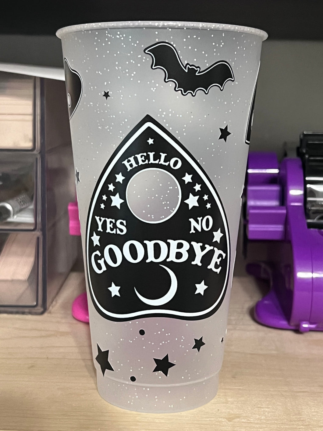 Ouija board white tumbler 24 oz