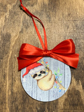 Load image into Gallery viewer, Sloth Christmas ornament--3 to choose from
