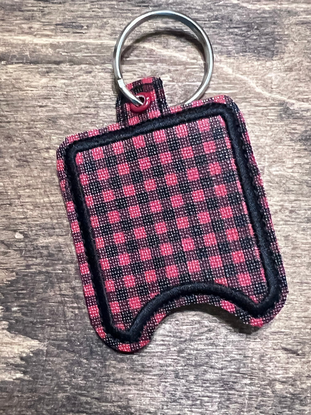 Red plaid hand sanitizer case