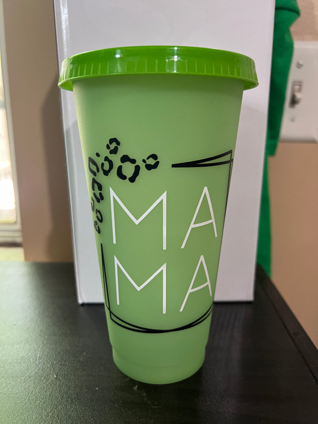 Mama with cheetah design plastic tumbler