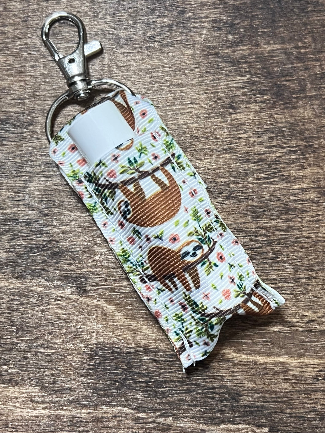 Sloth Chapstick Holder Keychain