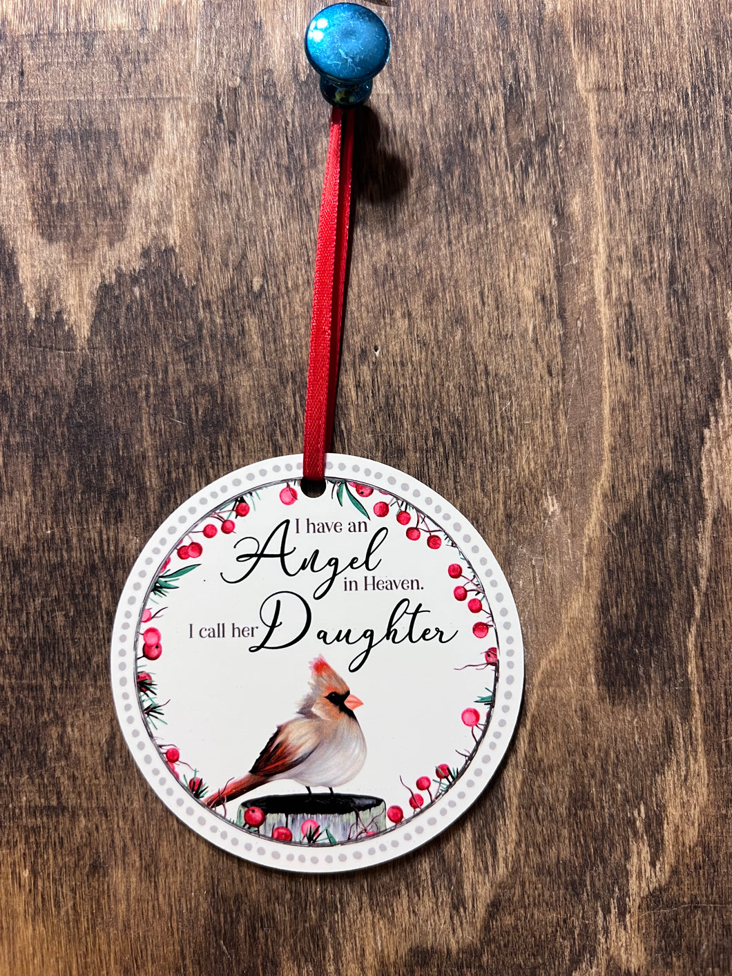 Cardinal Daughter Memorial Christmas Ornament