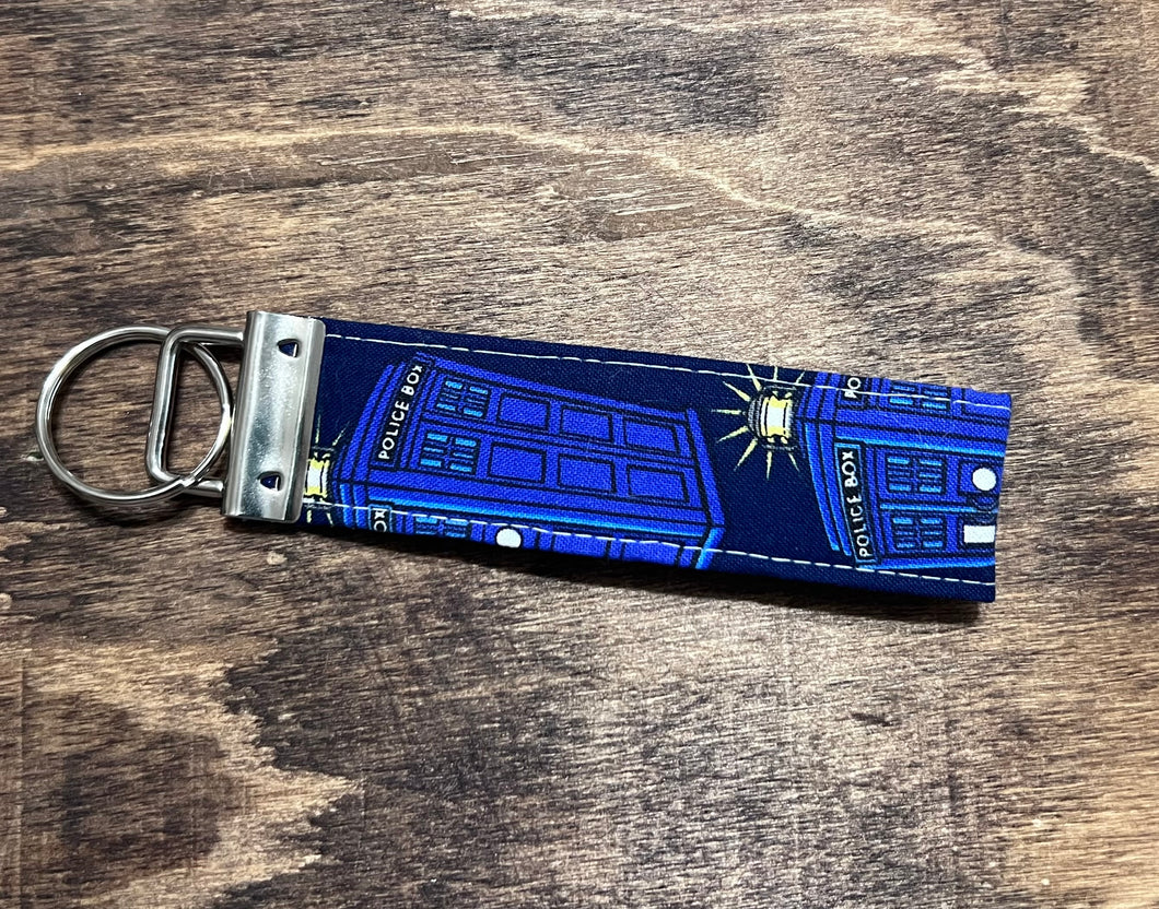 Police box 4 inch fabric key chain