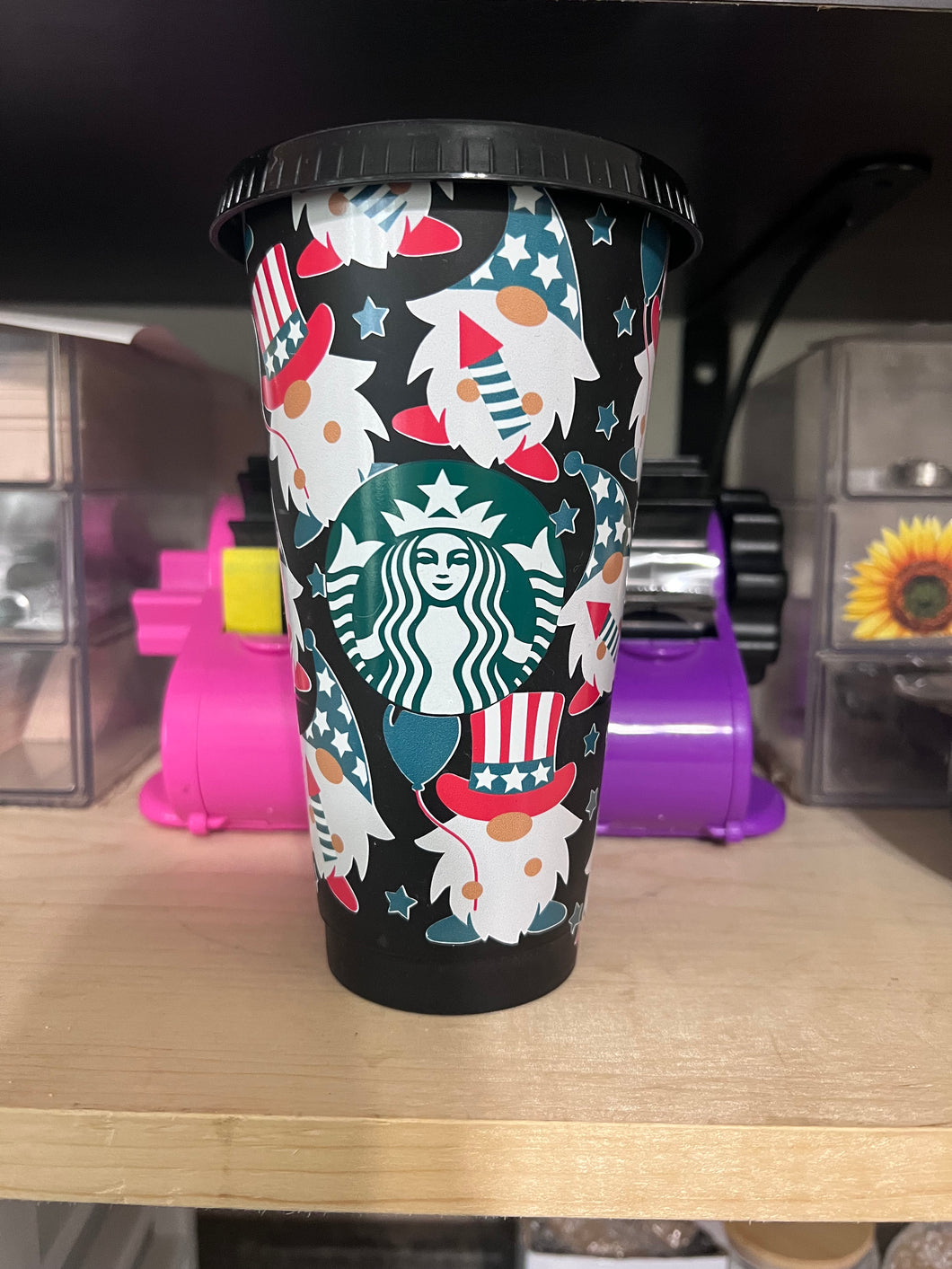 Gnome 4th of July tumbler