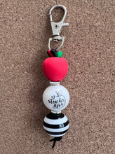 Load image into Gallery viewer, Teacher Life Apple Beaded Key chain
