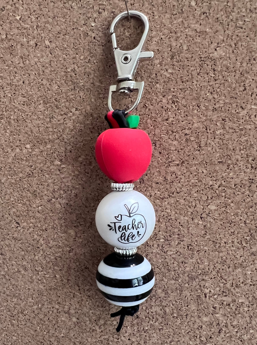 Teacher Life Apple Beaded Key chain