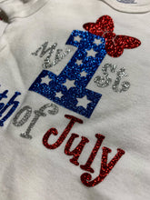 Load image into Gallery viewer, 1st 4th of July baby bodysuit one piece
