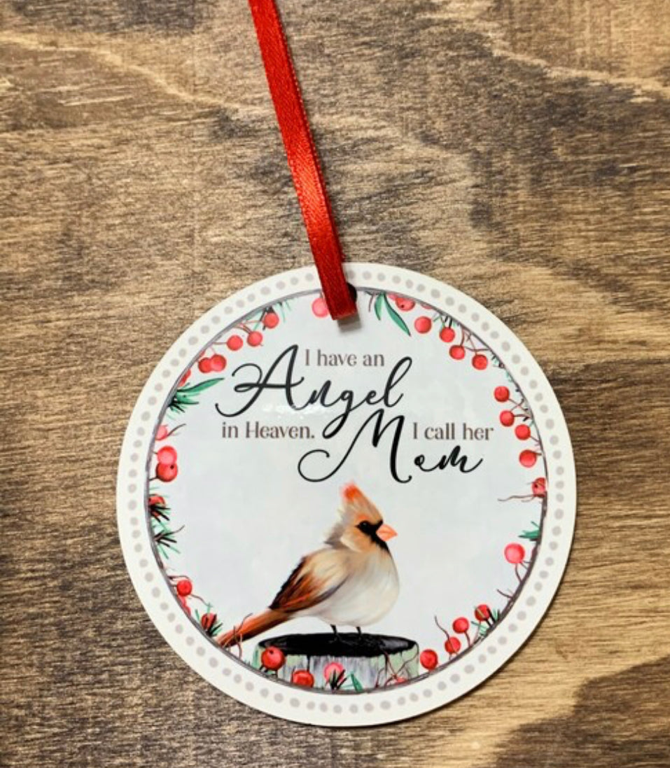 Cardinal Mom Memorial Christmas Ornament