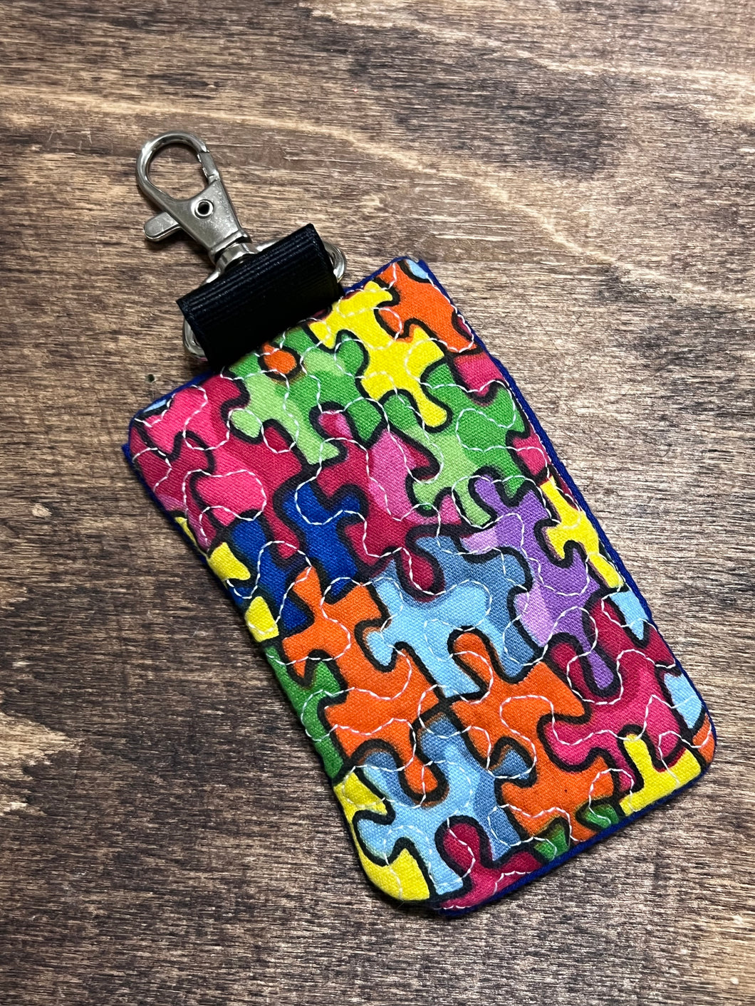 Autism puzzle piece credit card holder