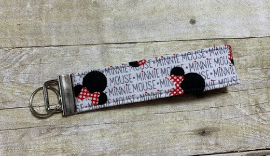 Minnie Mouse fabric wristlet