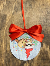 Load image into Gallery viewer, Sloth Christmas ornament--3 to choose from
