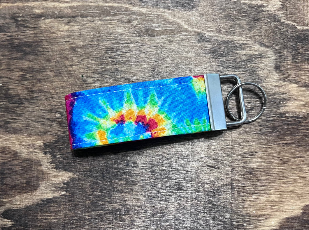 Tie dye 4 Inch fabric key chain