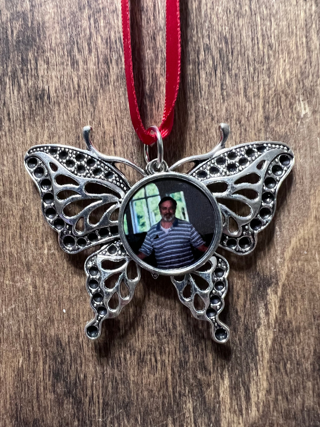 Butterfly metal Christmas ornament