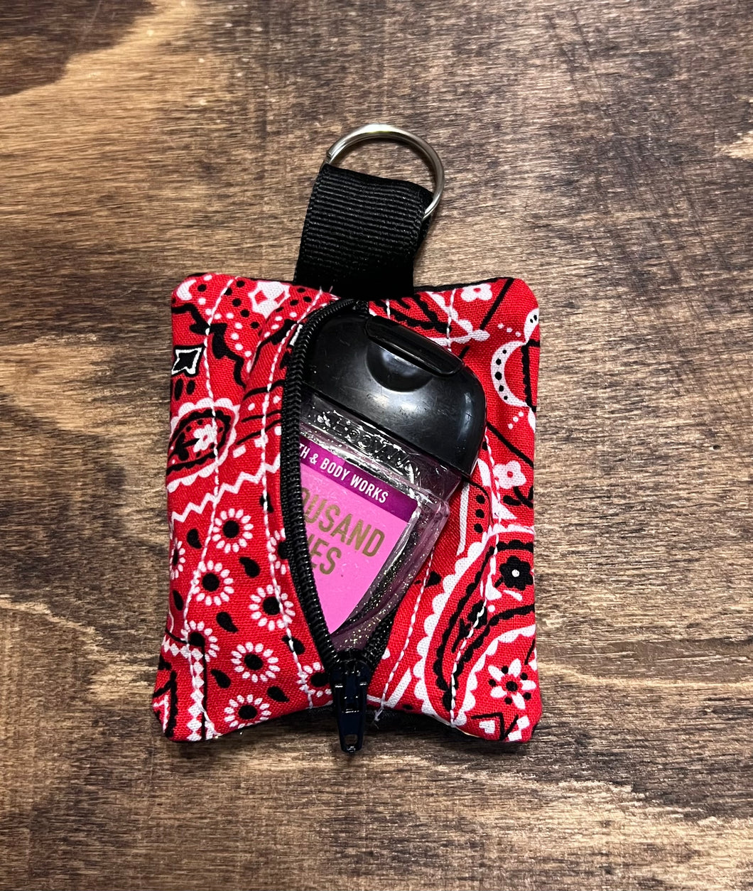 Red paisley bandana zipper pouch