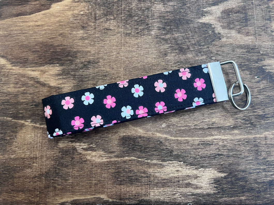 Floral black wristlet