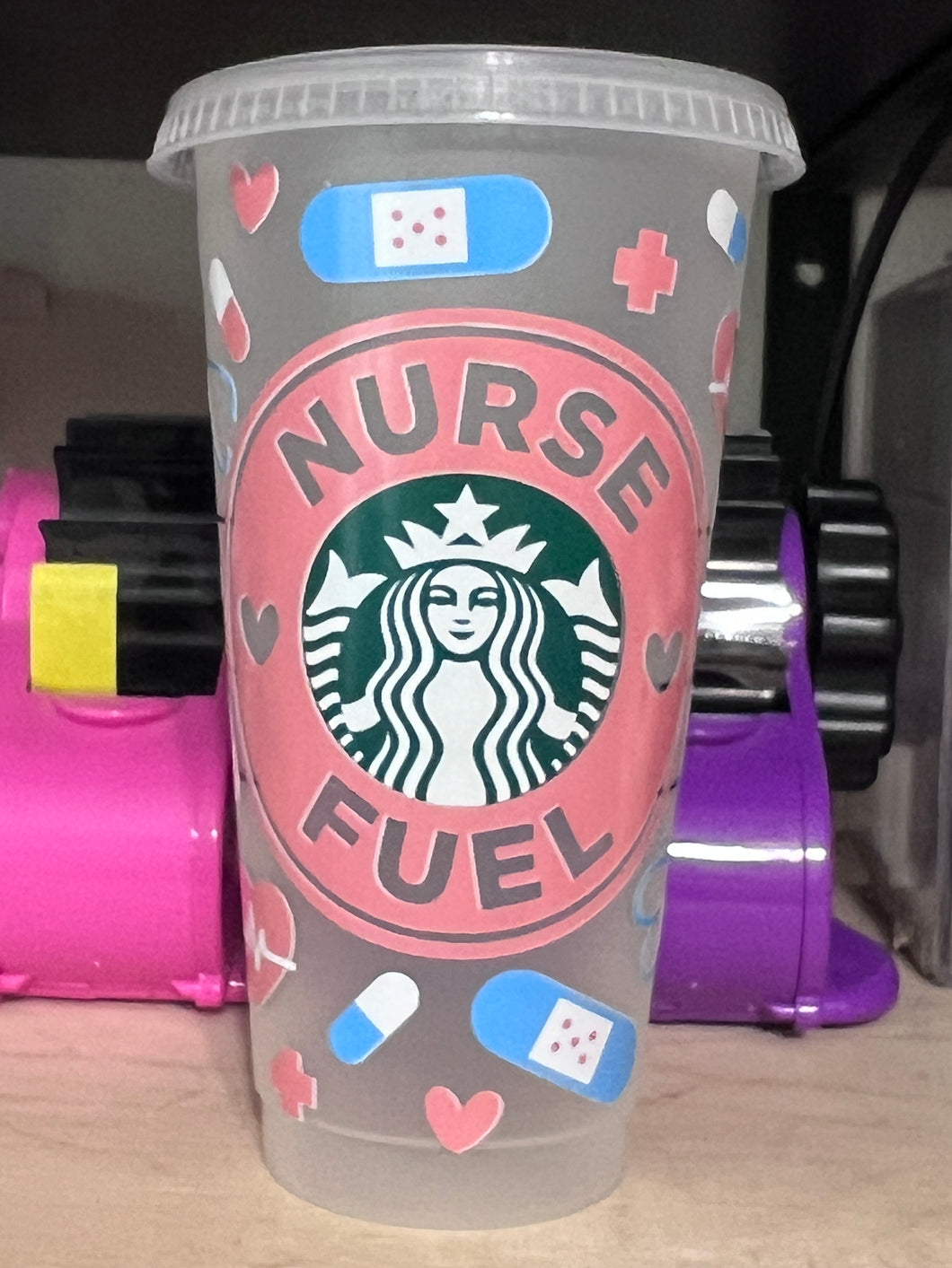 Nurse fuel white 24 oz tumbler