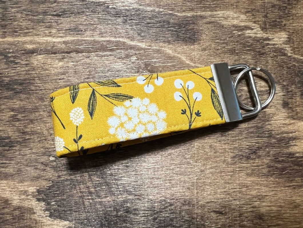 Cottonwood Mustard Floral Key Chain Key Fob