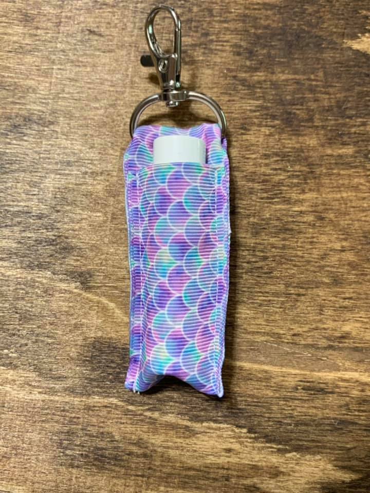 Mermaid scales purple chap stick holder