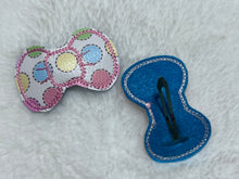 Load image into Gallery viewer, Polka dot pastel faux leather snap clip barrettes
