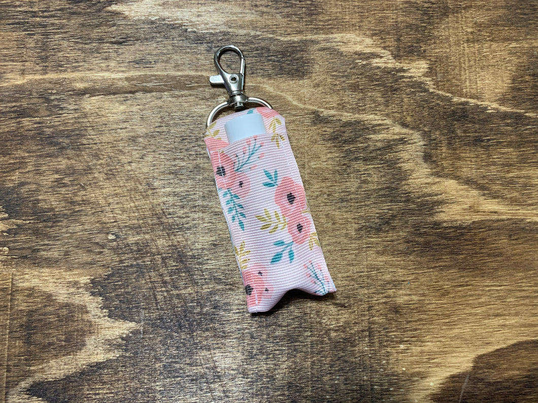 Pink floral Chap Stick holder