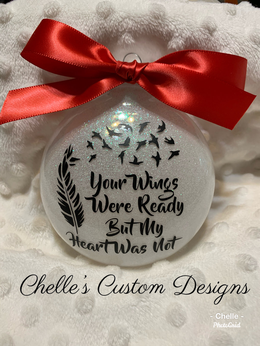 Your Wings memorial Christmas ornament