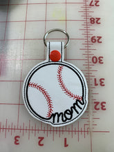 Load image into Gallery viewer, Baseball Mom Faux leather key chain
