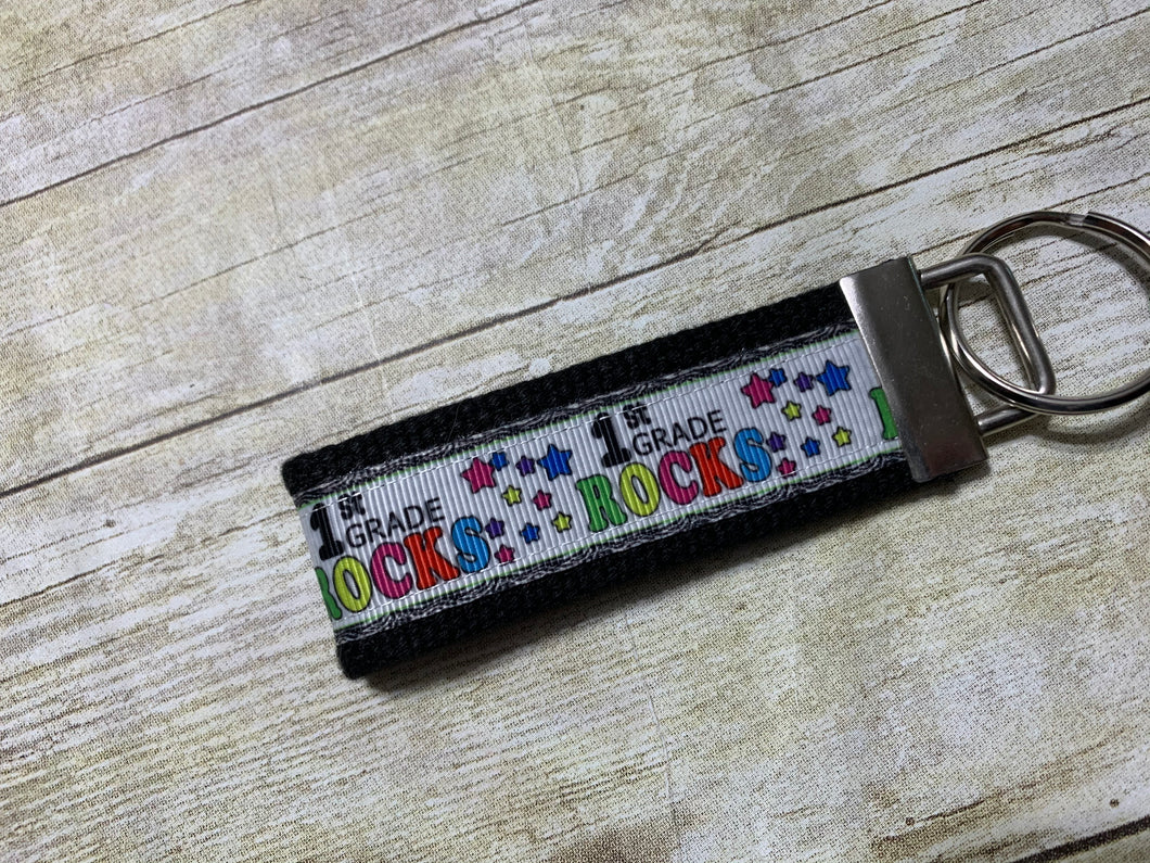 School First Grade Rocks key chain