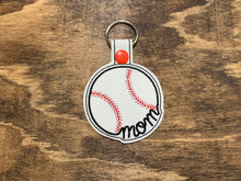 Load image into Gallery viewer, Baseball Mom Faux leather key chain
