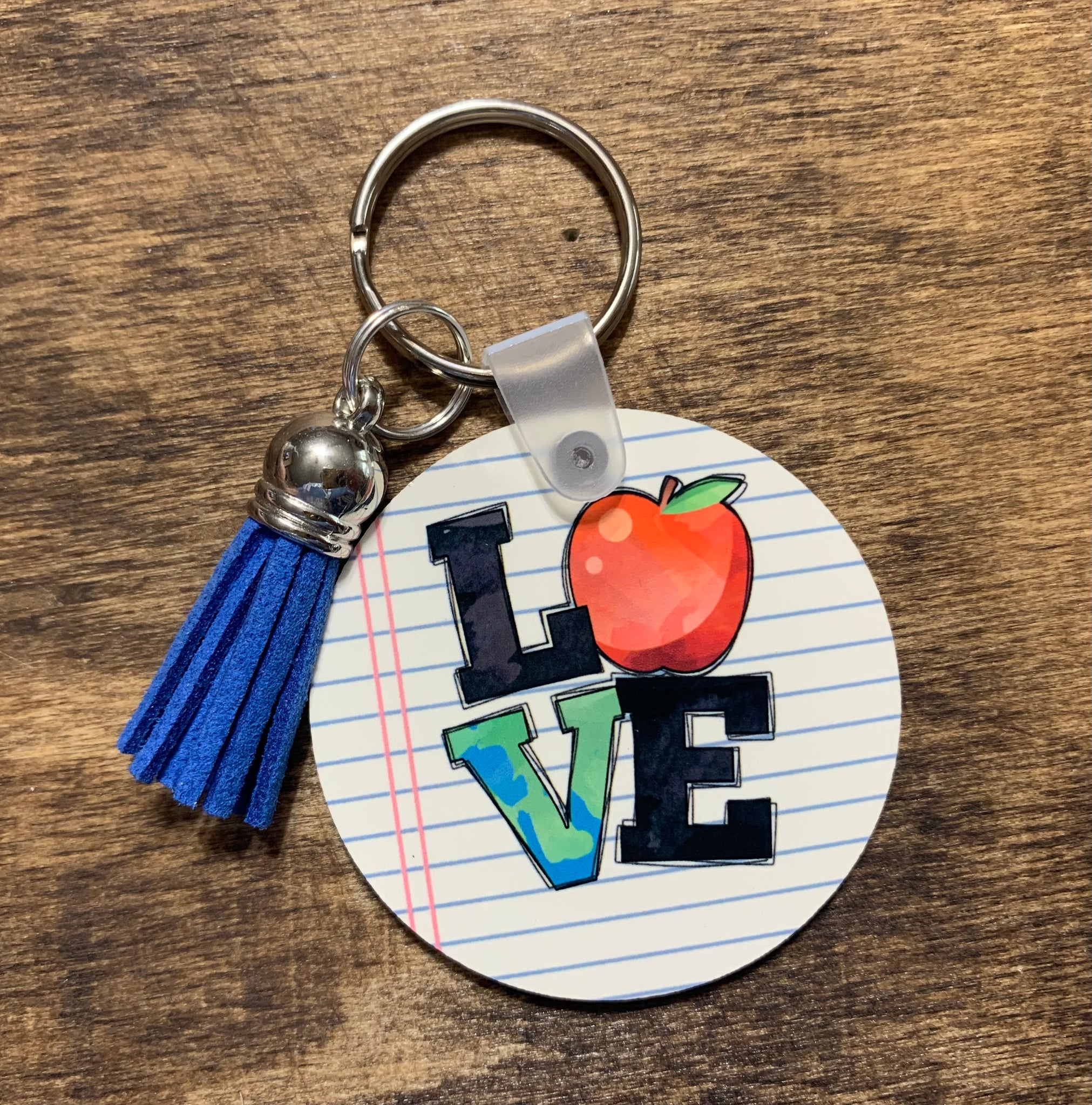 LOVE teacher sublimation rectangle key chain