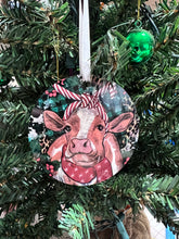 Load image into Gallery viewer, Cow Christmas ornament
