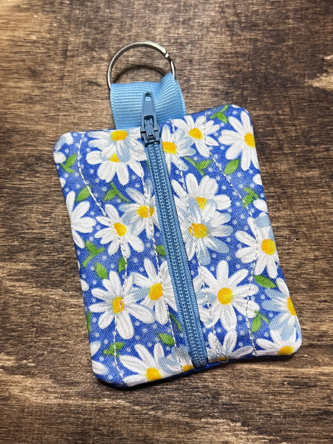 Blue Daisy Zipper Pouch