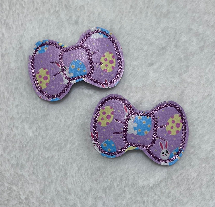 Easter faux leather snap clip barrettes