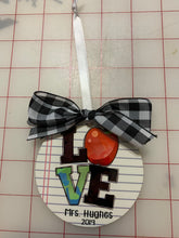 Load image into Gallery viewer, LOVE Teacher School Christmas Ornament
